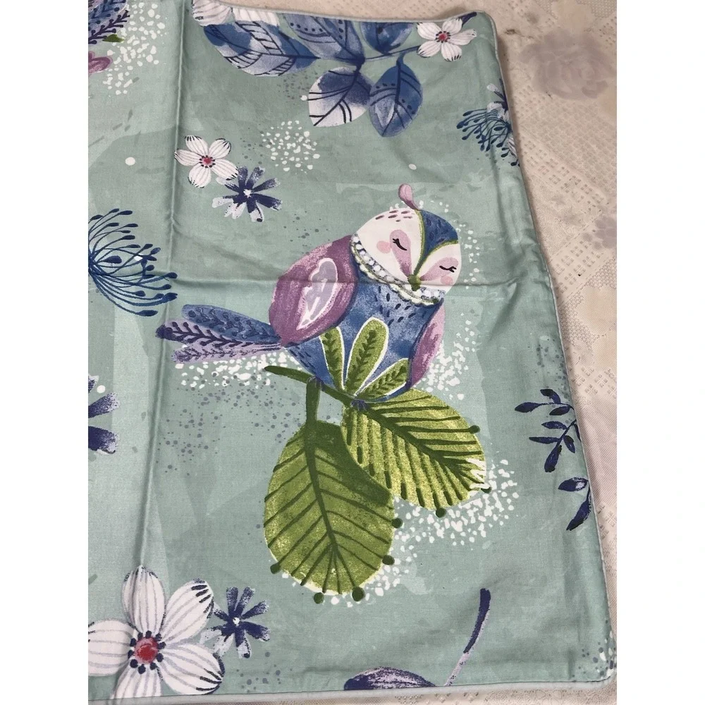 Bird Floral Throw Pillow Case 18x18 Colorful Flowers Decoration Pillow Cover